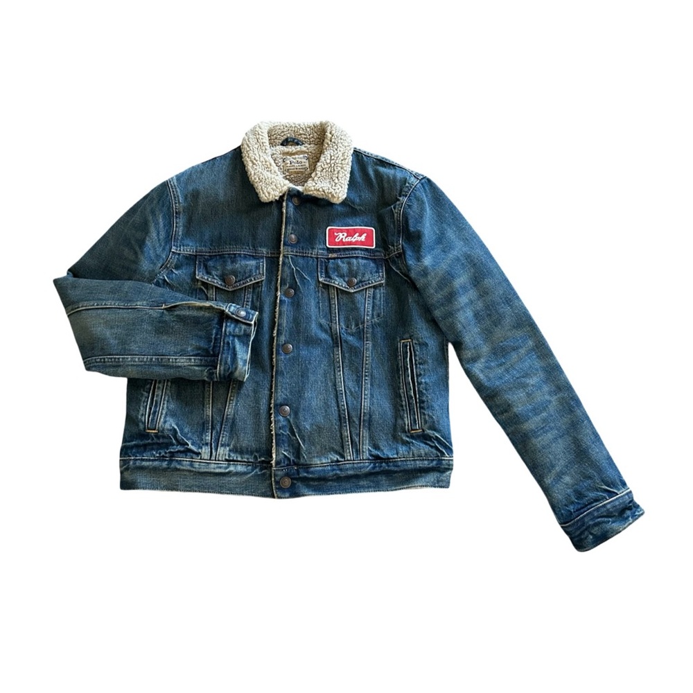 Polo Ralph Lauren Blue Denim Jacket with Sherpa Collar